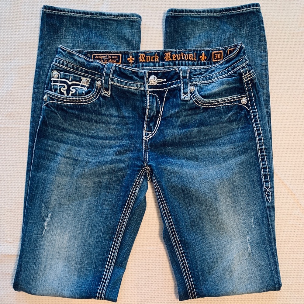Rock Revival 30” x 34.5” Jamila Bootcut Jeans👢💙